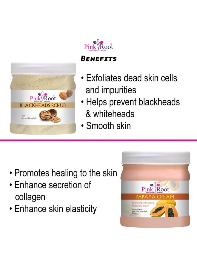 Pink Root - Pink Root Blackheads Scrub 500gm with Papaya Cream 500gm - Image 1
