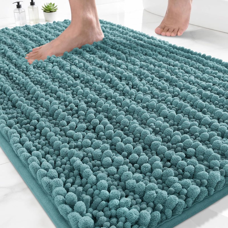 Yimobra Bath Mat 24" x 17" Extra Soft Non-Slip Absorbent Bath Mat Quick Dry Machine Washable Polyester Terry Shower Mat Floor Bath Mat - Image 1
