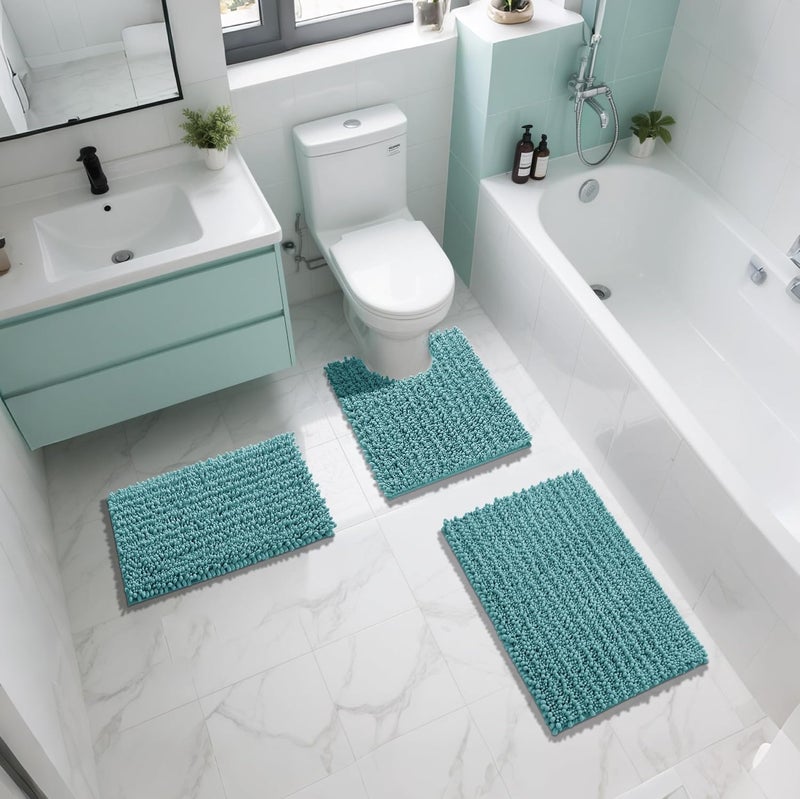 Yimobra Bath Mat 24" x 17" Extra Soft Non-Slip Absorbent Bath Mat Quick Dry Machine Washable Polyester Terry Shower Mat Floor Bath Mat - Image 2