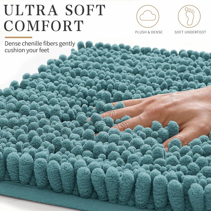 Yimobra Bath Mat 24" x 17" Extra Soft Non-Slip Absorbent Bath Mat Quick Dry Machine Washable Polyester Terry Shower Mat Floor Bath Mat - Image 4