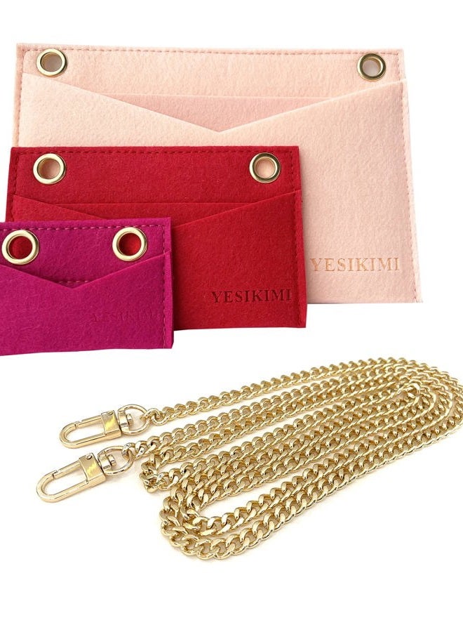 YESIKIMI 1 Set(3pcs) Felt Purse Organizer Insert with Chain Conversion Kit For Kirigami Pochette… - Image 1