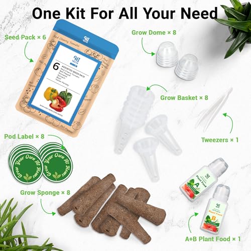HiHOYA Herb & Salad Seed Pods for All Hydroponics Growing Systems, 8 Pods with 600+ Seeds of Basil, Spinach, Romaine, Red Cherry Tomato, Italian Parsley and Bell Pepper - Image 3