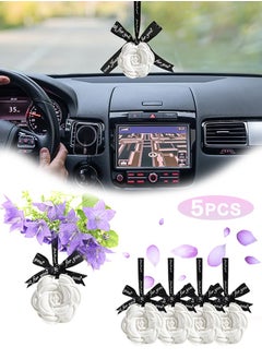 Sweet Life 5PCS Car Air Freshener, Blue Wind Chime Freshener, Aroma Ceramic Stone for Car, Bathroom, Office, Wardrobe Fragrance  - Image 1