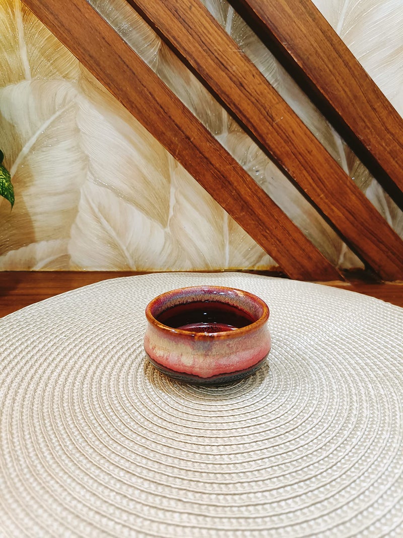 Caffeine Ceramic Stonwear Handmade Red Studio dip & Sauce(Set of 2) - Image 3