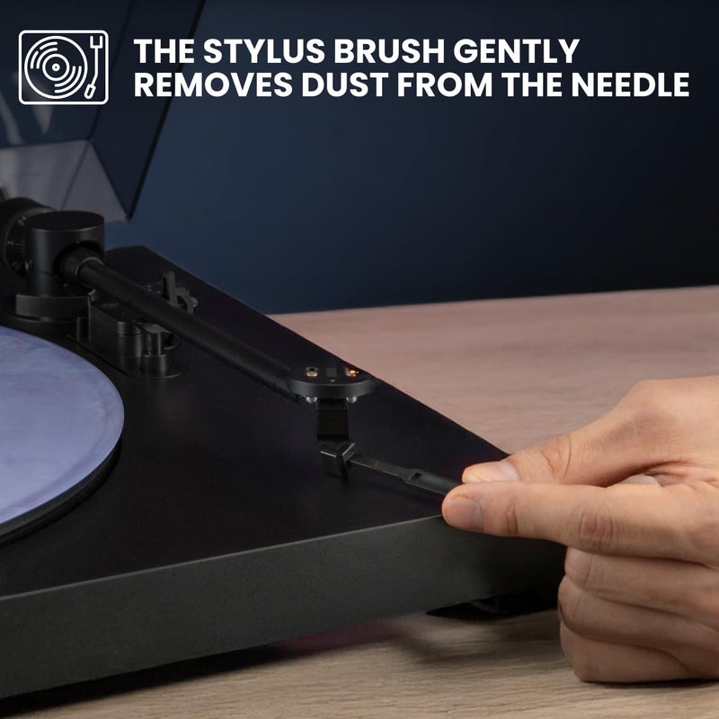 BIG FUDGE Vinyl Record Cleaning Kit - 4-in-1 Record Cleaner Solution - Includes Ultra-Soft Velvet Record Brush, Cleaning Liquid, Stylus Brush and Storage Pouch - Image 3