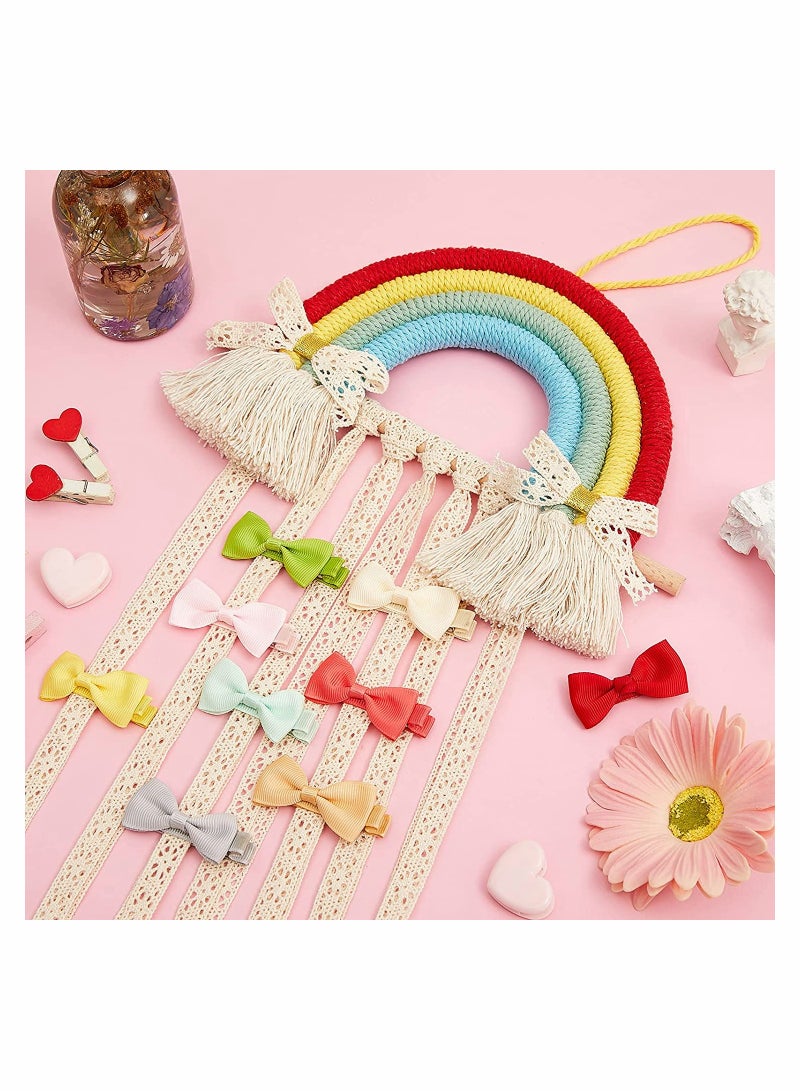Rainbow Tassels Hair Bow Organizer and Headband Holder for Kids - Image 3