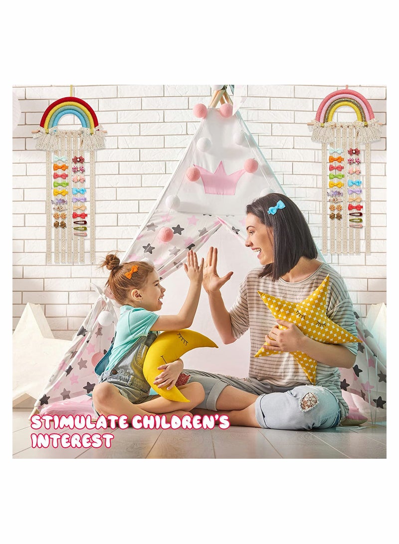 Rainbow Tassels Hair Bow Organizer and Headband Holder for Kids - Image 2