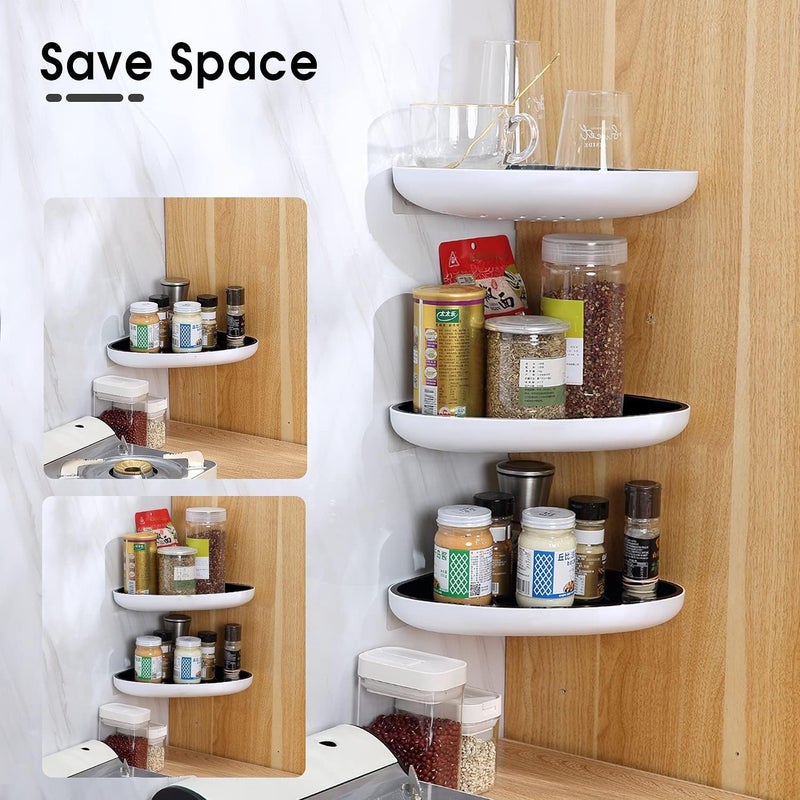 iSTAR Plastic Self Adhesive Triangle Shape Corner Shelf With Magic Sticker | Durable Wall Mounted Shower Caddy | Multipurpose Storage Rack for Toiletries, Kitchen, Bathroom and Home (Pack of 2, White) - Image 5