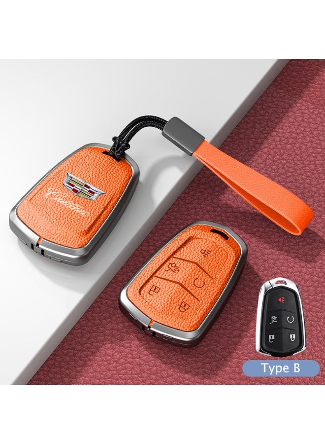 Cadillac Premium leather car key protective case suitable for Cadillac XT5 XT6 XT4 CT5 CT6 ATSL XTS GT4 car key shell case - Image 1