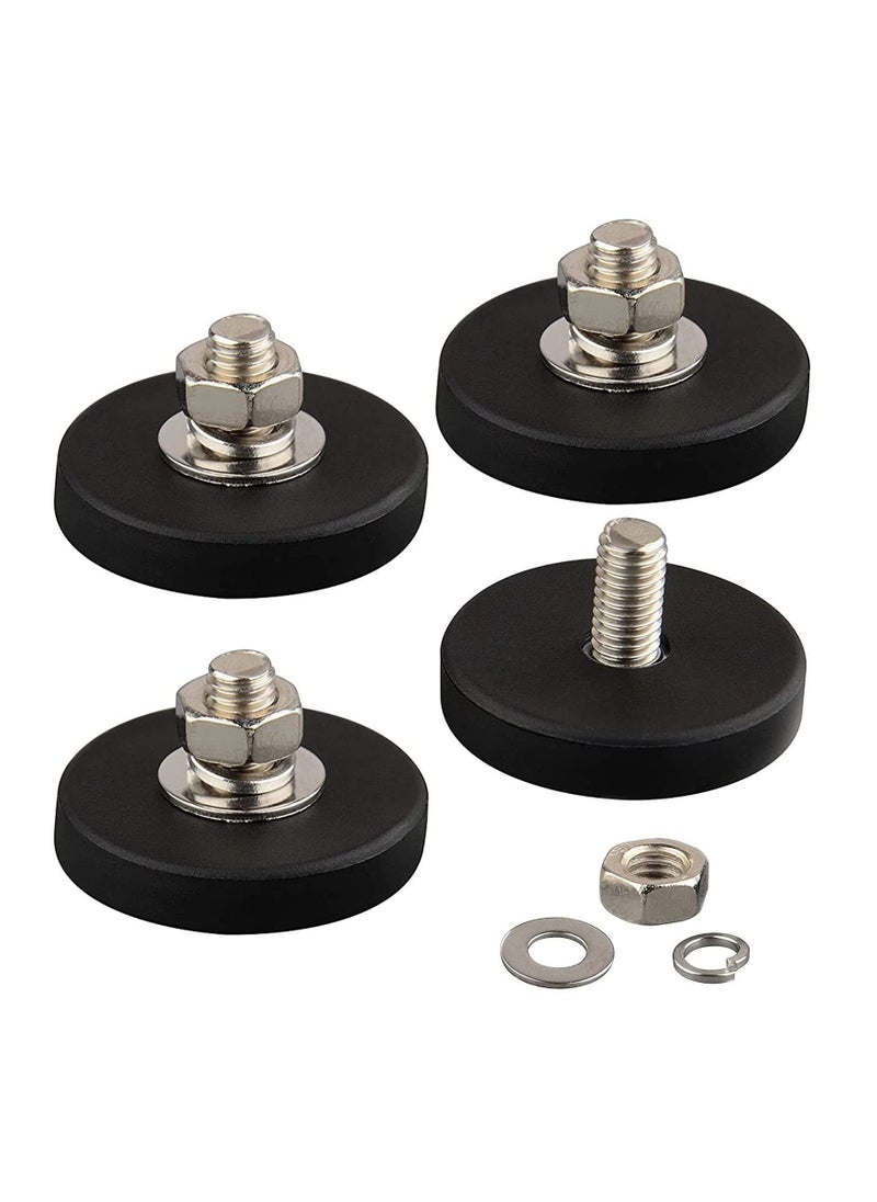 Y&D Neodymium Magnet Base, 4Pcs with Rubber Coated and M6 Male Thread, Super Strong Magnetic Mounting for Lighting, Camera, Tools Equipement  - Image 1