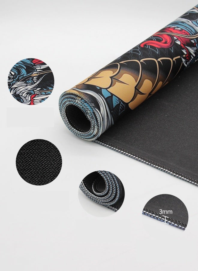 Sumkyle Large Extended Gaming Mouse Pad 900x400x3mm Non-Slip Rubber Base Smooth Cloth Surface Dragon Design Office Desk Mat Keyboard Mouse Pad for Home and Daily Use - Image 5