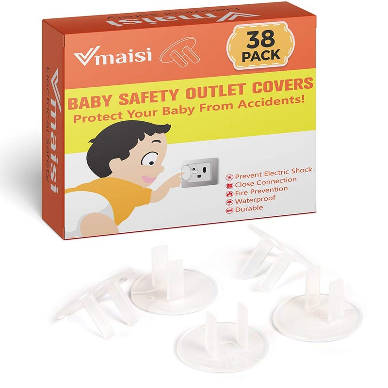 38 Pieces Clear Outlet Covers Baby Proofing  Vmaisi Electrical Safety ChildProof Plug Protector  Clear 38 Pack