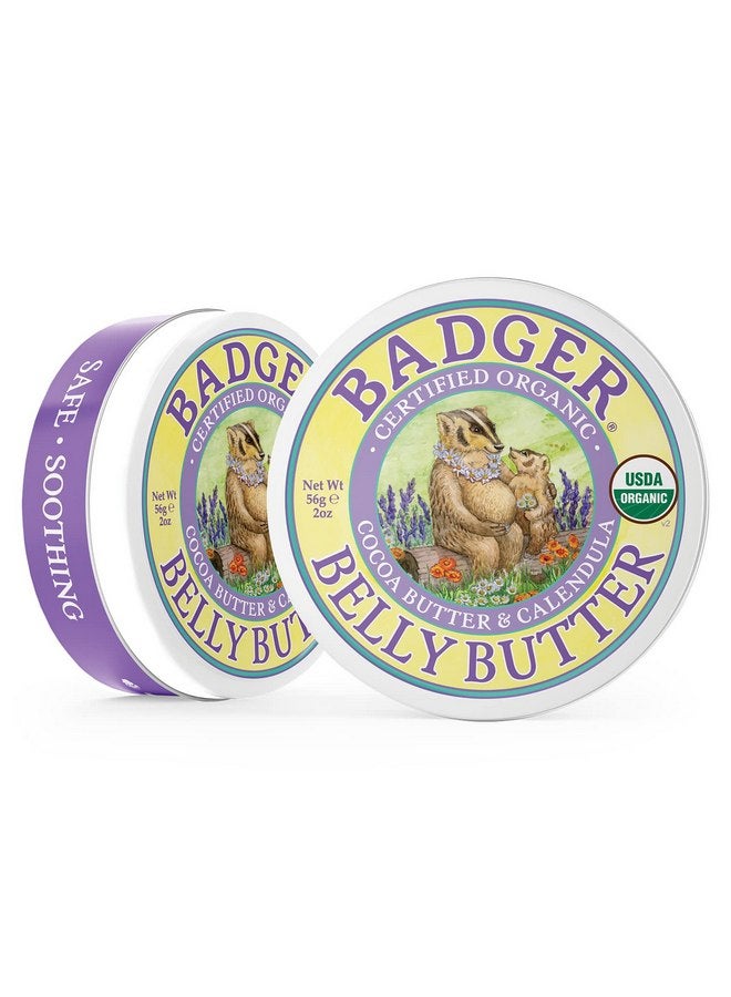 بادجير Badger - زبدة البطن، زبدة الكاكاو والآذريون، زبدة البطن العضوية المعتمدة، زبدة البطن بفيتامين E، زبدة البطن بزيت جوز الهند، زبدة البطن للحوامل للبشرة الممتدة، 2 أونصة - عبوتان - Image 3