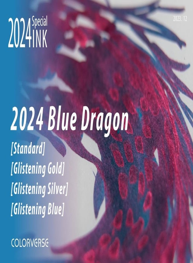 Colorverse 2024 Special Ink - Blue Dragon Glistening Gold (15ml) Fountain Pen Ink - Image 3