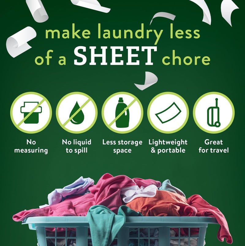 Biokleen Laundry Detergent Sheets - Dye & Fragrance Free, Hypoallergenic, Enzymatic Cleaner, Stain Remover, Bio Active Formula, No Plastic Jug, Unscented, 100 Loads - Image 3