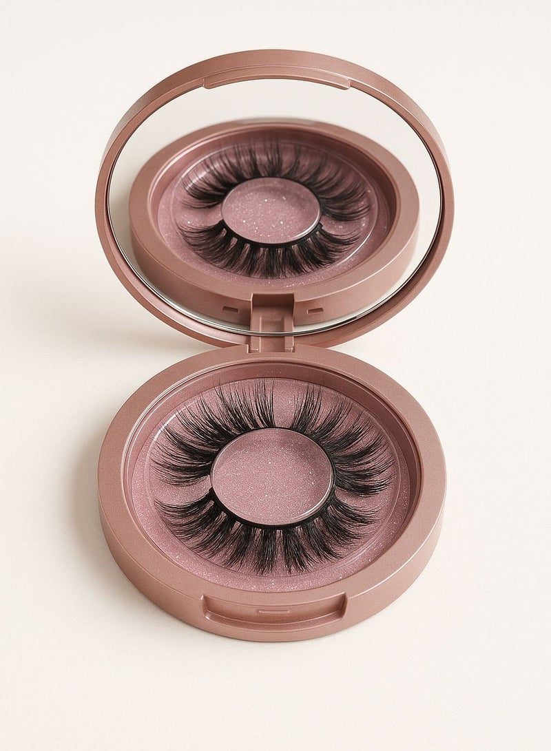 طقم رموش ثنائي فاخر رقم 4 و 1 مع مرآة داخلية - Image 1