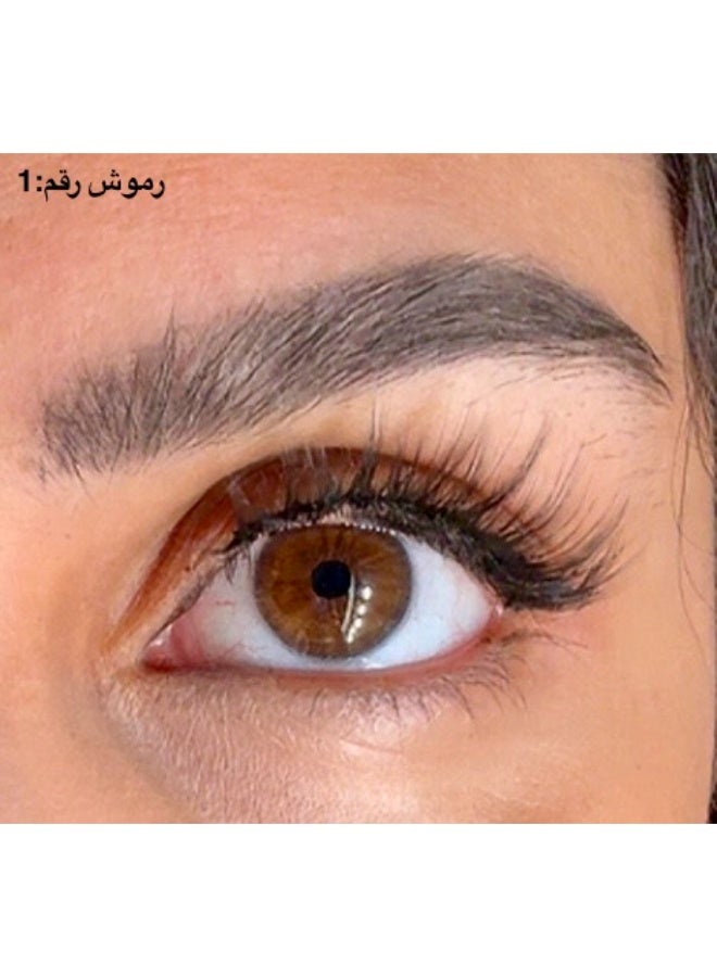 طقم رموش ثنائي فاخر رقم 4 و 1 مع مرآة داخلية - Image 5