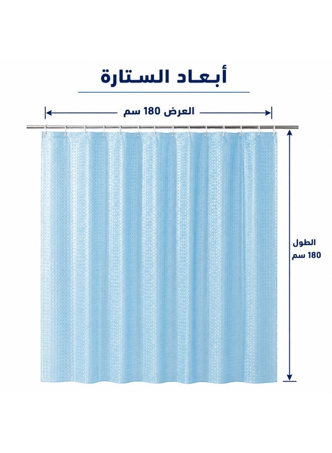 ستارة شاور فينيل مقاومة للماء مقاس 180 × 180 سم – ألوان متعددة - Image 5