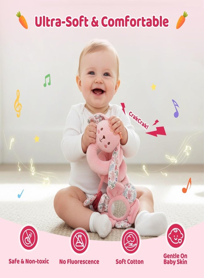 USATDD Car Seat Toys for Babies, Spiral Hanging Toys Stroller Activity Toys, Pink Sensory Baby Plush Carseat Toys Baby Toys Newborn Essentials for 0 3 6 12 Months - Image 5