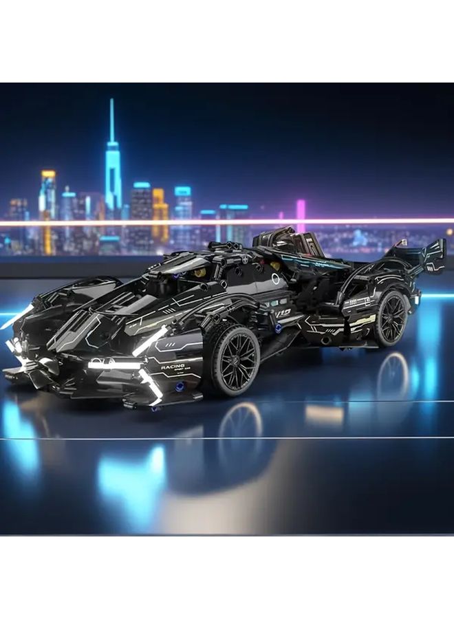 سيارة مكعبات البناء السوداء نموذج قابل للجمع بأفلام السيارات هدية عرض أنيقة - Image 5