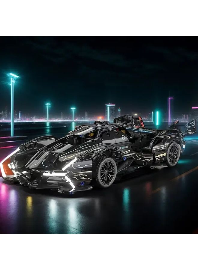 سيارة مكعبات البناء السوداء نموذج قابل للجمع بأفلام السيارات هدية عرض أنيقة - Image 4