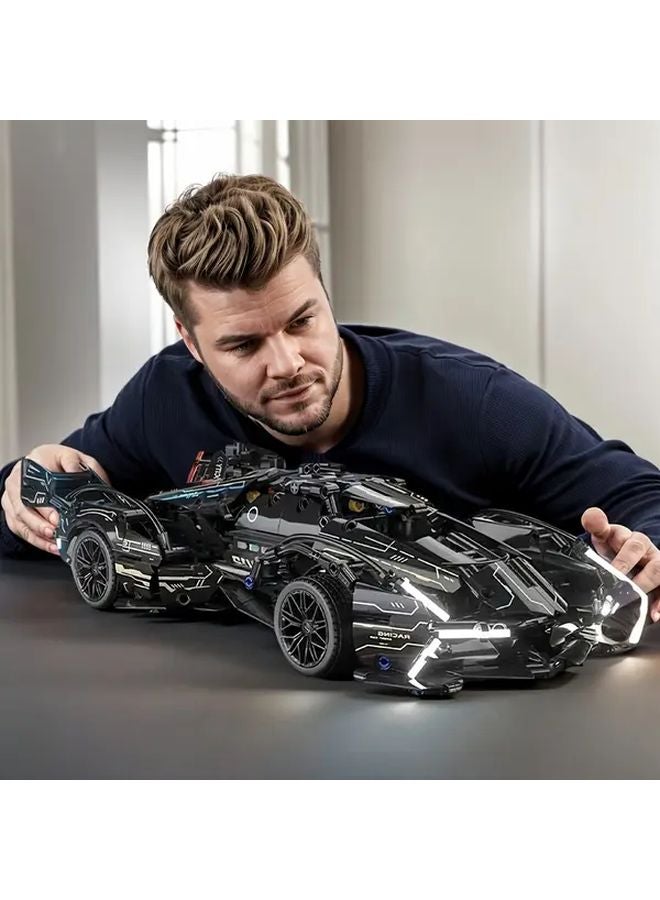 سيارة مكعبات البناء السوداء نموذج قابل للجمع بأفلام السيارات هدية عرض أنيقة - Image 1