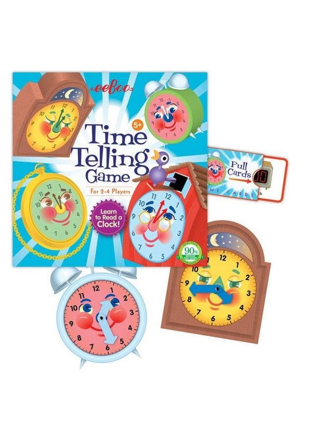 eeboo : Time Telling Game Develops Time Telling Skills Learn To Read A Clock Includes A Score Pad 4 Clocks And 50 Game Cards For 2 To 4 Players Perfect For Ages 5 And Up  - Image 3