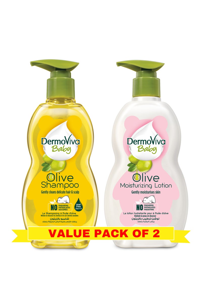 DermoViva Baby Olive Oil Gentle Shampoo And Moisturizing Lotion - Image 1