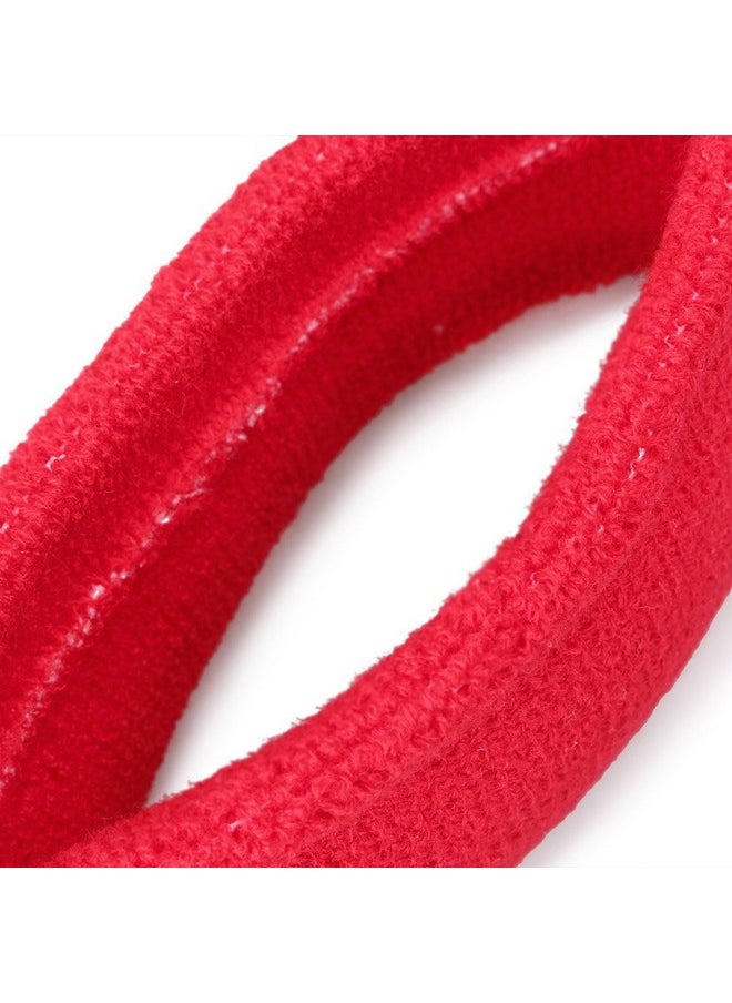 Mallofusa - 10 Pcs Sports Basketball Headband/Sweatband Head Sweat Band/Brace Gift Party Outdoor Activities (Red) - Image 1