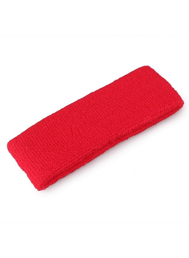 Mallofusa - 10 Pcs Sports Basketball Headband/Sweatband Head Sweat Band/Brace Gift Party Outdoor Activities (Red) - Image 1