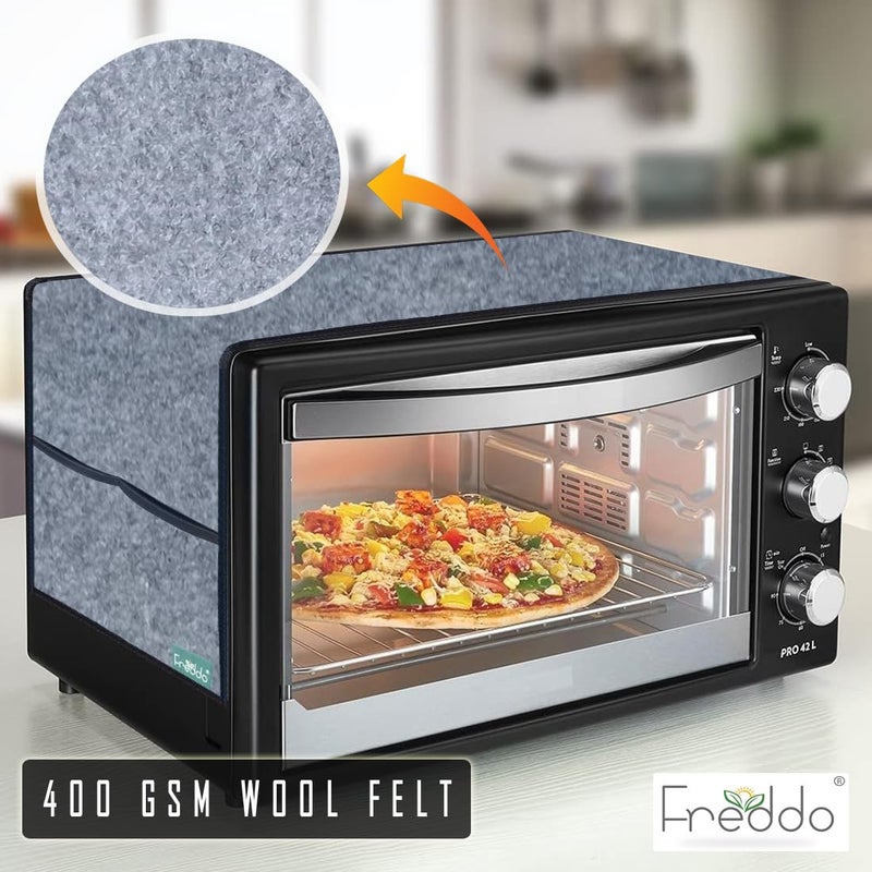FREDDO Oven Cover Modern Designer Microwave Top CoverKitchen Oven Cover Attractive Decorative Dust Proof Appliance Top Cover for 32 LTR Size 41 x 20 inch Grey Color Pack of 1 Piece - Image 4