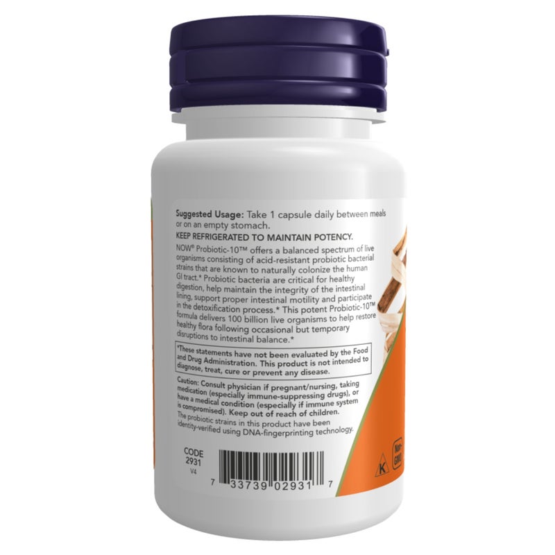 Now Foods Probiotic-10 100 Billion Veg Capsules 30's - Image 3