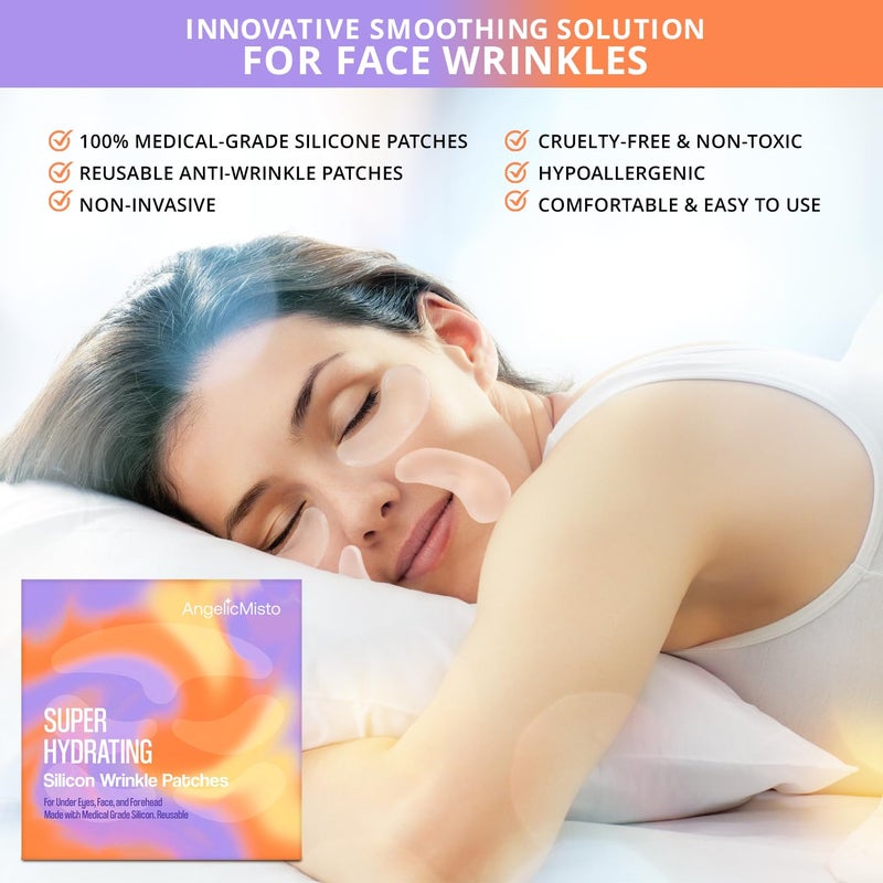 AngelicMisto Reusable Silicone Patches for Under Eye, Face and Forehead Wrinkles - Image 2