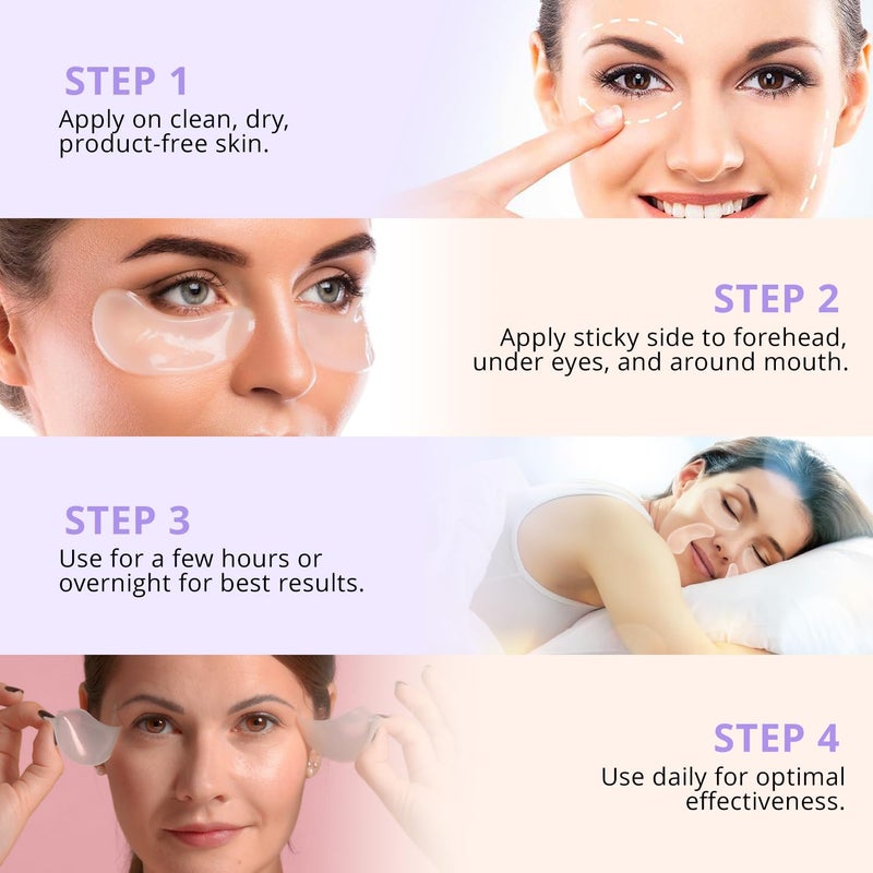AngelicMisto Reusable Silicone Patches for Under Eye, Face and Forehead Wrinkles - Image 5