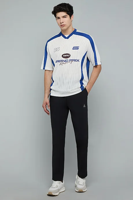 أر أند بي Solid Trakpants with Drawstring Waist