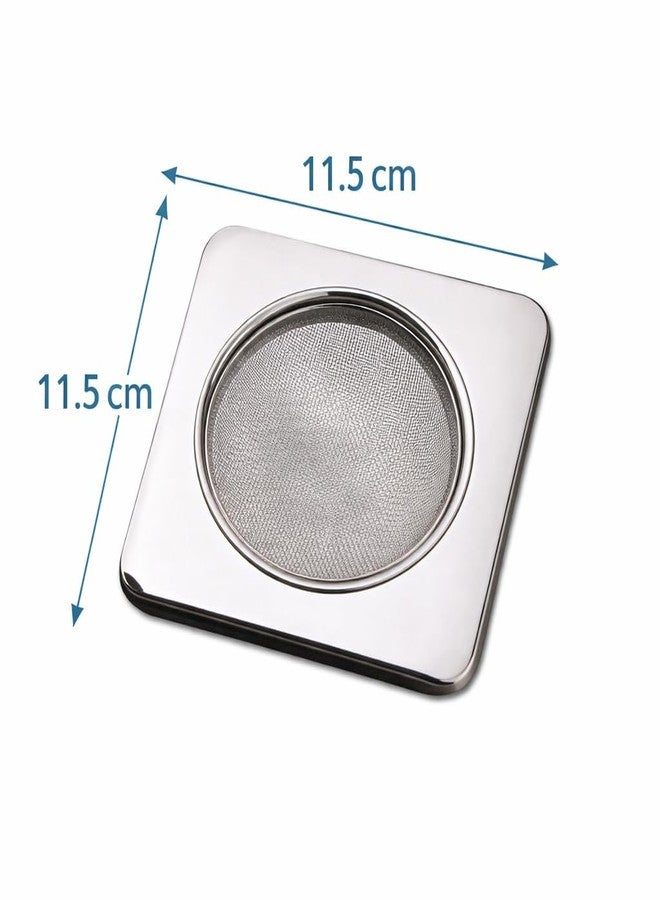 PARVLUXE Square Sink Strainer | 304 Stainless Steel Drain Cover with Fine Mesh Filter | Anti-Clogging Kitchen & Bathroom Drain Protector | Rustproof, Durable, Universal Fit (11.5 cm) - Image 4
