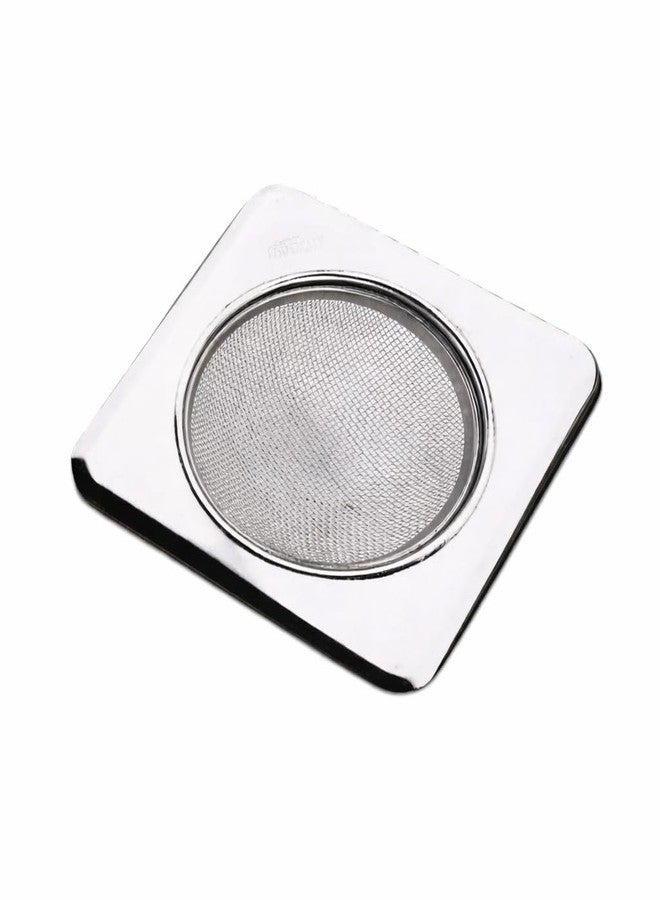 PARVLUXE Square Sink Strainer | 304 Stainless Steel Drain Cover with Fine Mesh Filter | Anti-Clogging Kitchen & Bathroom Drain Protector | Rustproof, Durable, Universal Fit (11.5 cm) - Image 1