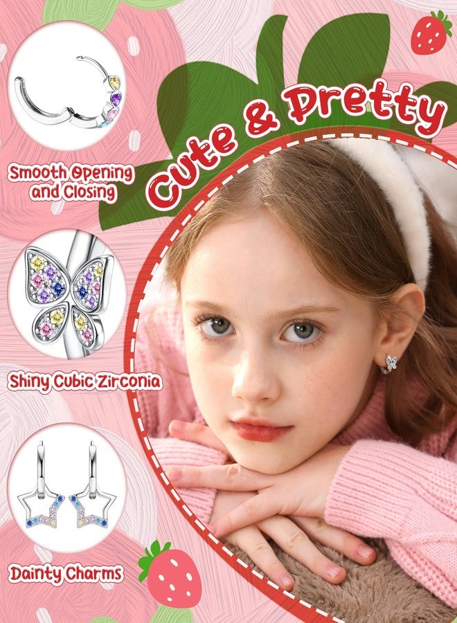 BESTEEL Hypoallergenic Screw Back Earrings for Girls Kids Women 10 Pairs Surgical Steel Earrings for Sensitive Ears Cute Flower Butterfly Toddler Screwback Stud Hoop Christmas Stocking Stuffers Gift - Image 3