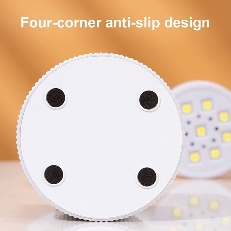 Yinhing Rechargeable Nail Lamp, 9 LED Beads 45s 90s Timer Adjustable Gooseneck, with Type C Fast Charging, for Gel Polish Curing at Home Salon Travel (White) - Image 2