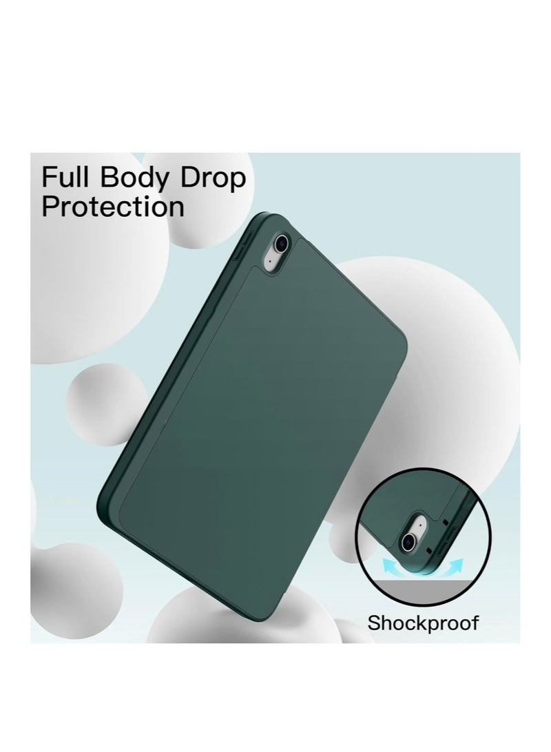 Case for iPad 10th Generation 10.9 Inch 2022 Built-in Pencil Holder Flexible Back Cover, Trifold Stand, Auto Sleep Wake Rebound Series Green - Image 2