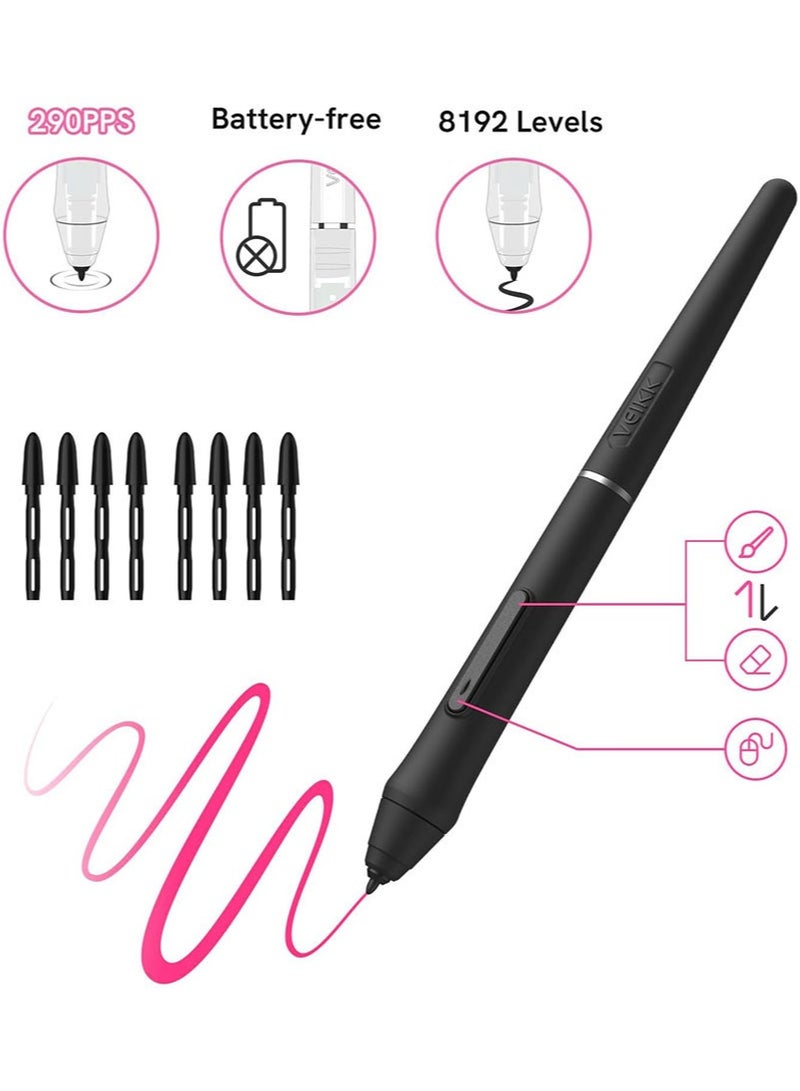 Veikk Drawing Tablet 10x7.5cm OSU Tablet，Portable Computer Graphics Tablet with 4 Shortcut Keys 8192 Level Battery Free Stylus Pen Compatible with Mac/Windows/Android/Linux  - Image 4