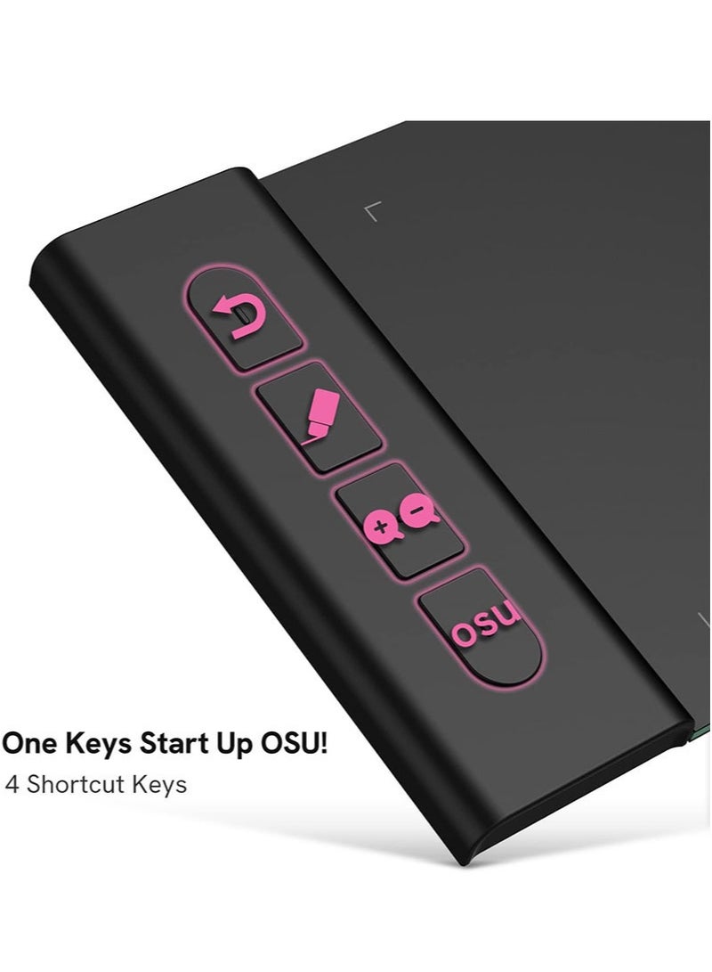 Veikk Drawing Tablet 10x7.5cm OSU Tablet，Portable Computer Graphics Tablet with 4 Shortcut Keys 8192 Level Battery Free Stylus Pen Compatible with Mac/Windows/Android/Linux  - Image 3