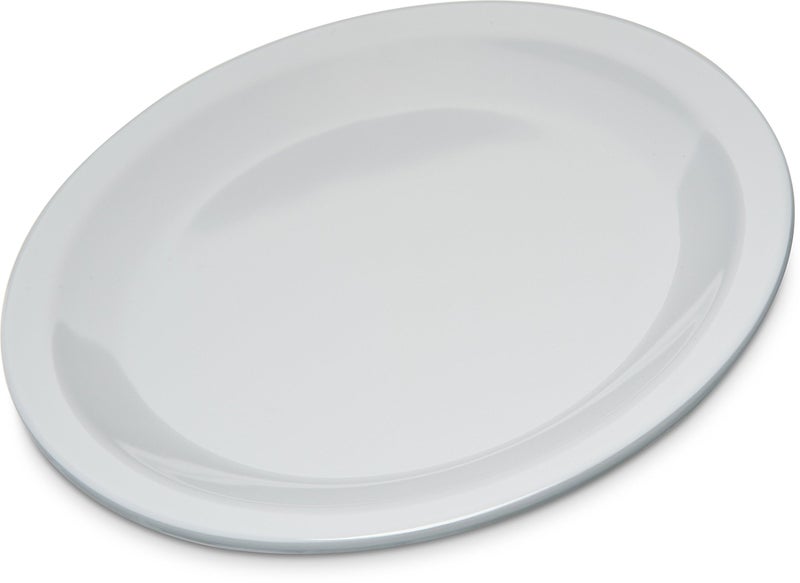 Carlisle FoodService Carlisle FoodService Products Kingline Reusable Plastic Plate Dessert Plate for Home and Restaurant  Melamine  6.5 Inches  White  (Pack of 48)  - Image 1