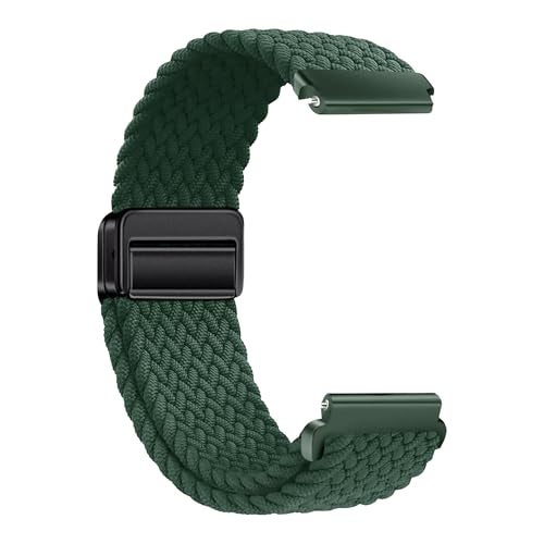 ACM Watch Strap Woven Braided Magnetic 22mm compatible with Noise Colorfit Pro 6 Smartwatch Adjustable Belt Band Green - Image 2