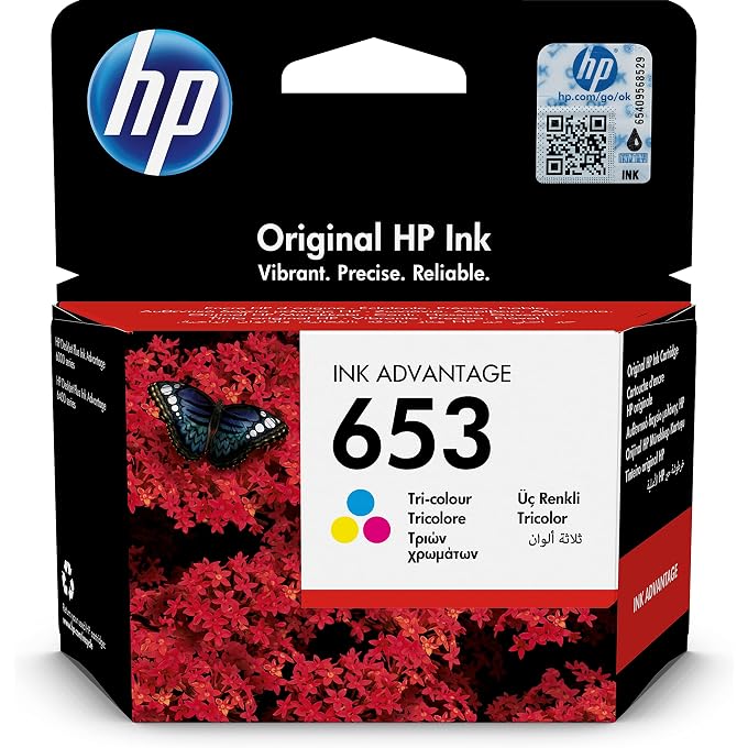 653 Tri-color Original Ink Advantage Cartridge|Cyan-Magenta-Yellow|200 pages|DeskJet IA 2875, IA 2876, IA 2878, IA 4276, Plus IA 6475, Plus IA 6075|3YM74AE.
