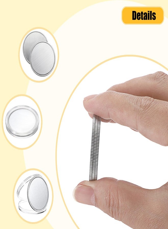 OwnMy 15PCS Blank Challenge Coins for Laser Engraving, 1.6 Inch Laser Engraving Blank Zinc Alloy Coins Metal Stamping Coins with Acrylic Protection Boxes, Custom Blank Coins Collections for DIY Crafts - Image 4