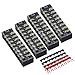 MILAPEAK MILAPEAK 8pcs (4 Sets) 8 Positions Dual Row 600V 25A Screw Terminal Strip Blocks with Cover + 400V 25A 8 Positions  - Image 2