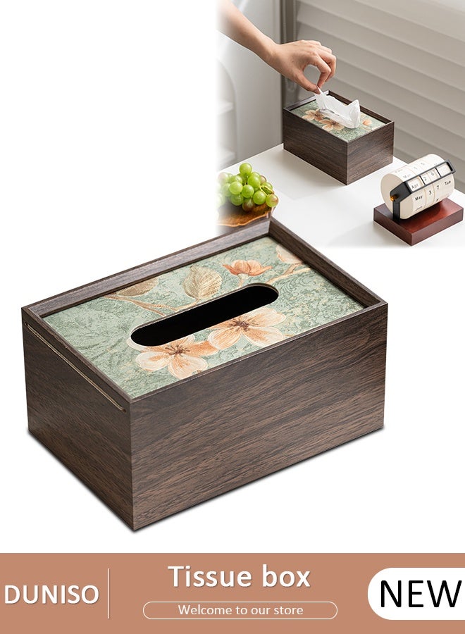 DUNISO Wood Tissue Box Cover, Modern Tissue Box, Decorative Paper Box, Napkin Holder, Tissue Box Dispenser Box for Facial Tissue, Napkins, Dryer Sheets, Facial Tissue Holder for Bathroom, Countertop, Kitchen, Bedroom Dresser and Office Room - Image 1