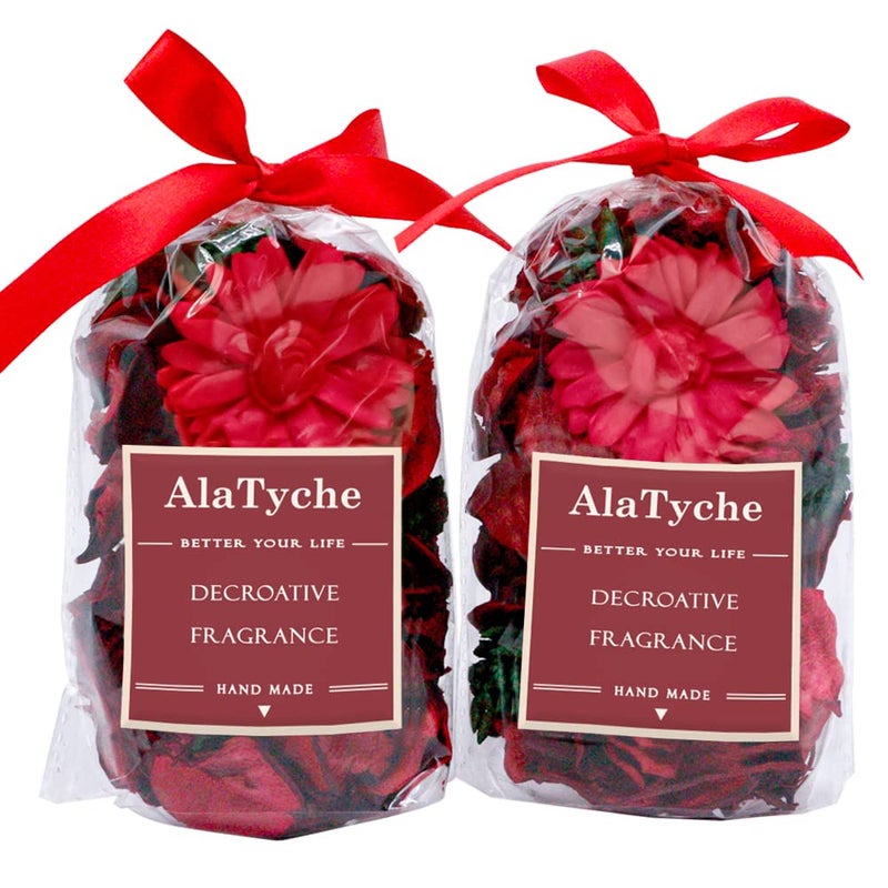 AlaTyche AlaTyche Cinnamon Apple Scented Potpourri Bowl Filler Red Potpourri Dried Flower Home Fragrance Sachet of PetalsMini 