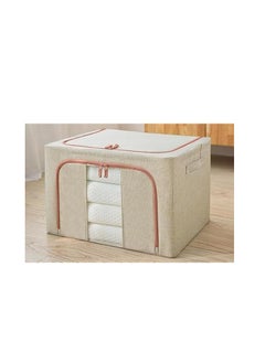Generic Storage Organizer 100L Foldable metal-framed box Single piece (Beige)  - Image 1